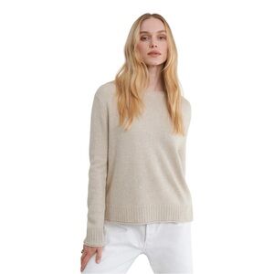 Jenni Kayne Everyday Sweater Women’s Medium Oatmeal Wool Cashmere Knit